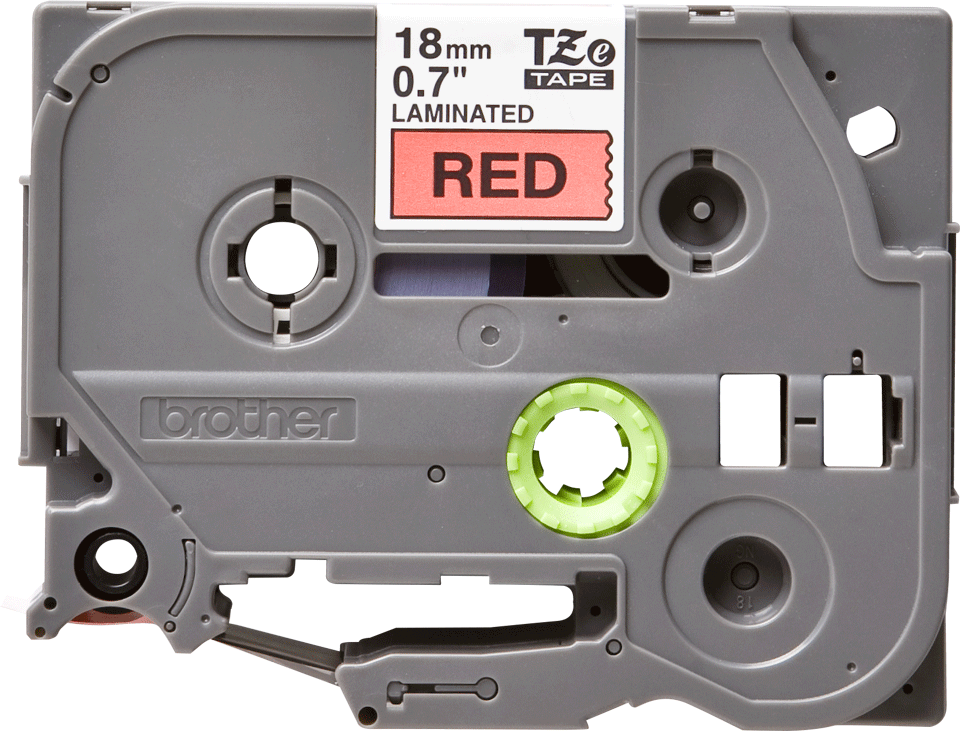 Brother TZe441: оригинальная кассета с лентой для печати наклеек черным на красном фоне, ширина 18 мм.